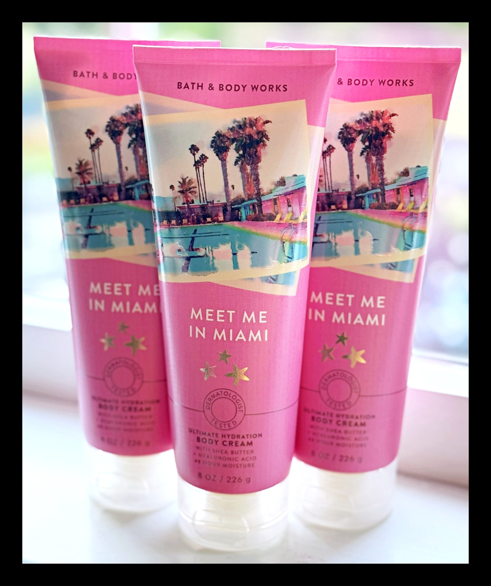 Bath & Body Works Meet Me in Miami 8 oz Ultimate Hydration Body Cream x3